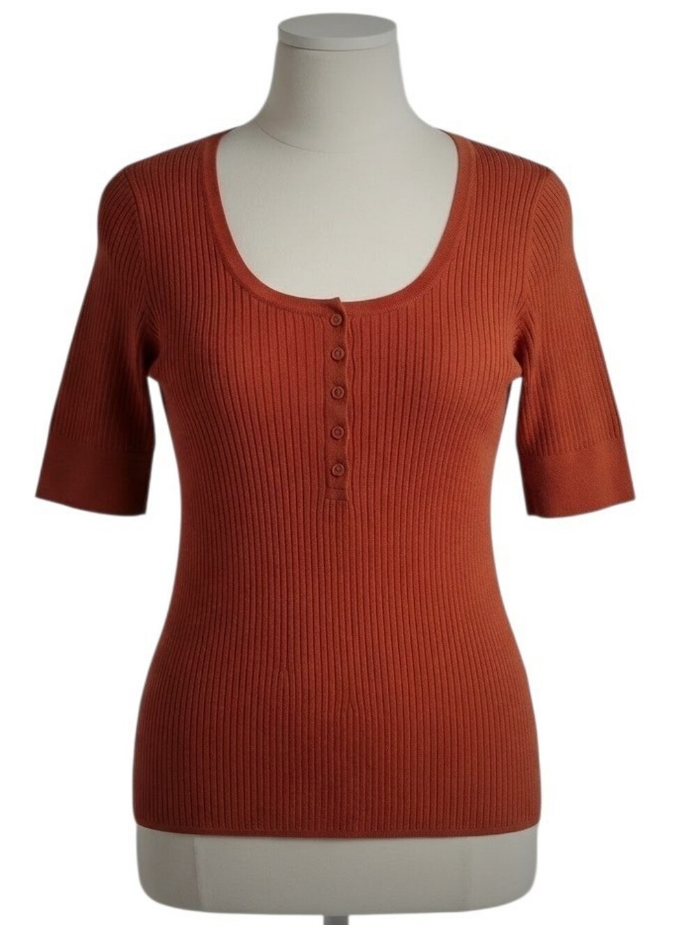 Lane Bryant Red Henley Half buttonTop size 18/20